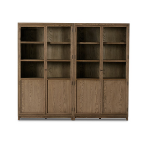 Kadence 94" Panel and Glass Door Double Cabinet - Drifted Oak