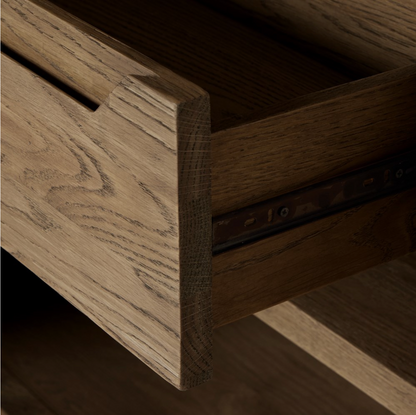 Kadence 94" Panel and Glass Door Double Cabinet - Drifted Oak