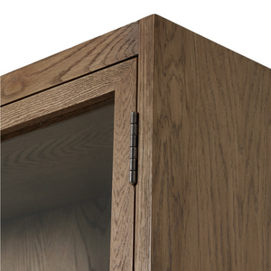 Kadence 94" Panel and Glass Door Double Cabinet - Drifted Oak