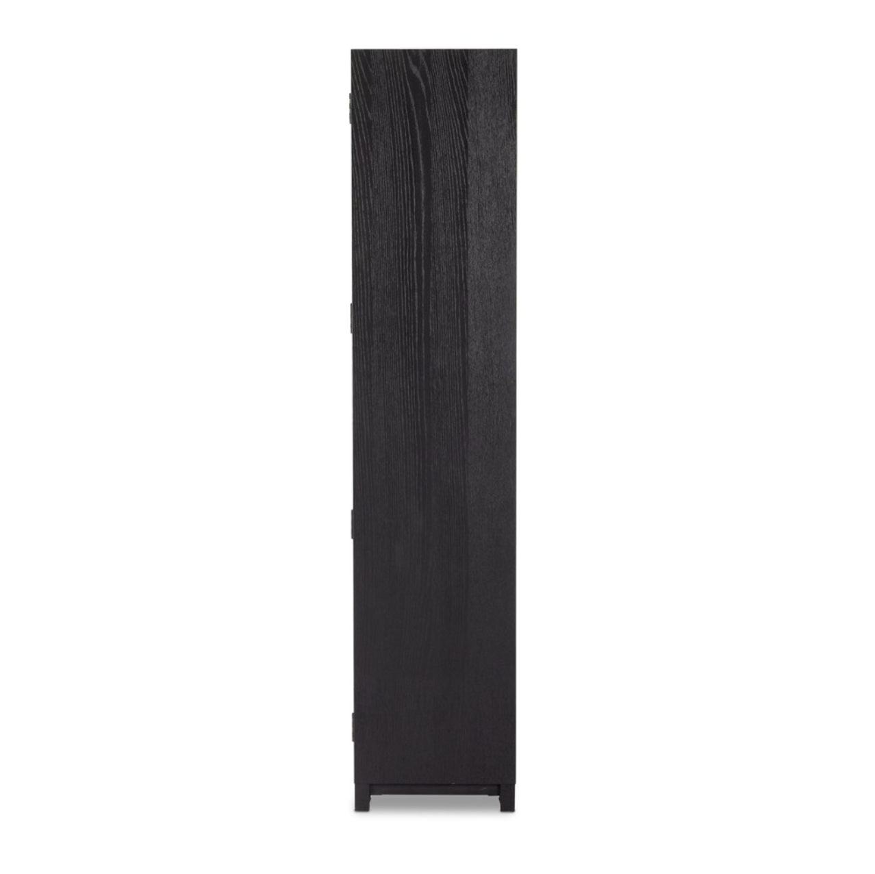 Kadence 95" Oak + Glass Door Double Cabinet - Matte Black + Oak