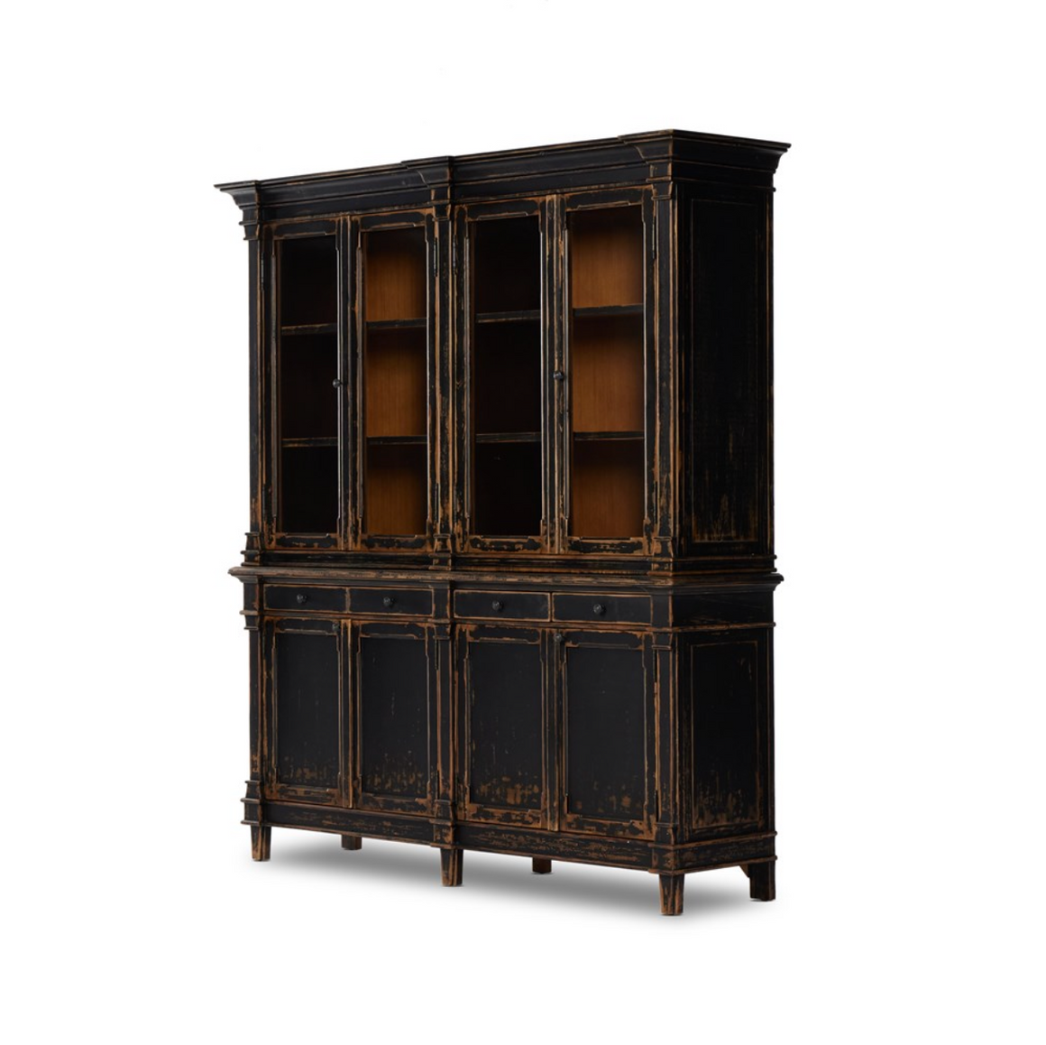 Leandro 82" Cabinet - Distressed Black