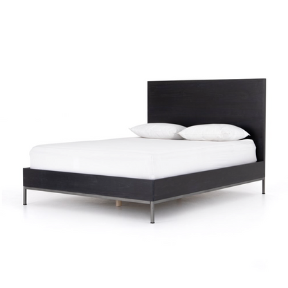 Naomi 62" Queen Bed - Black Wash Poplar