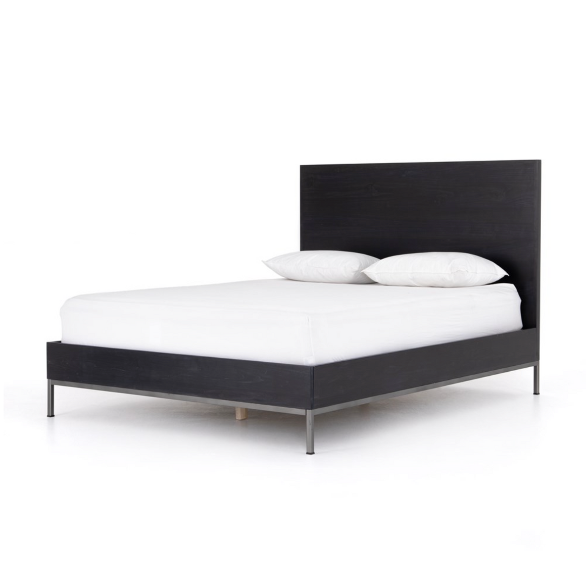 Naomi Queen Bed - Black Wash Poplar