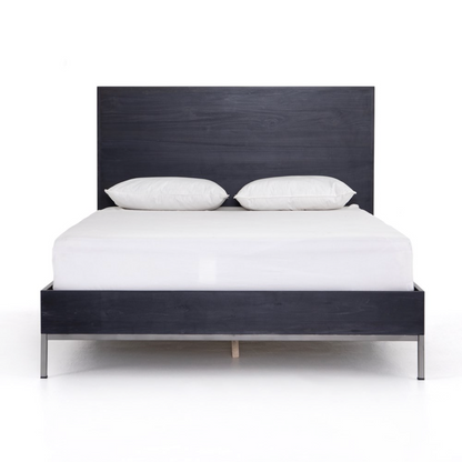 Naomi 62" Queen Bed - Black Wash Poplar
