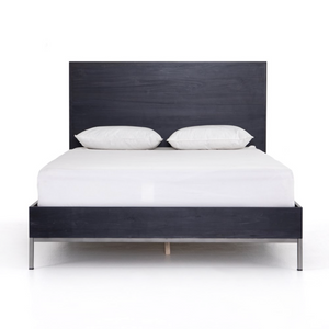 Naomi King Bed - Black Wash Poplar