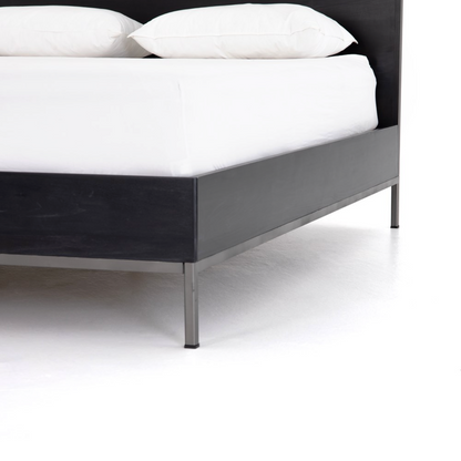 Naomi 78" King Bed - Black Wash Poplar