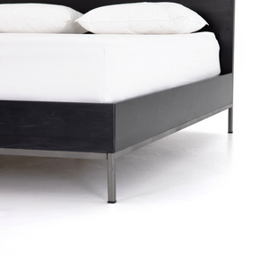 Naomi King Bed - Black Wash Poplar