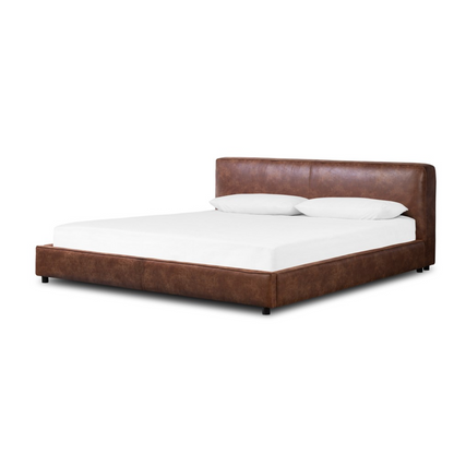 Davenport 65" Queen Leather Bed - Vintage Tobacco