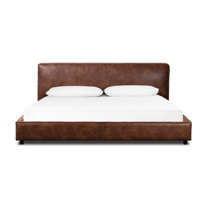 Davenport 65" Queen Leather Bed - Vintage Tobacco