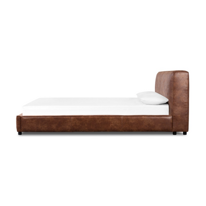 Davenport 65" Queen Leather Bed - Vintage Tobacco