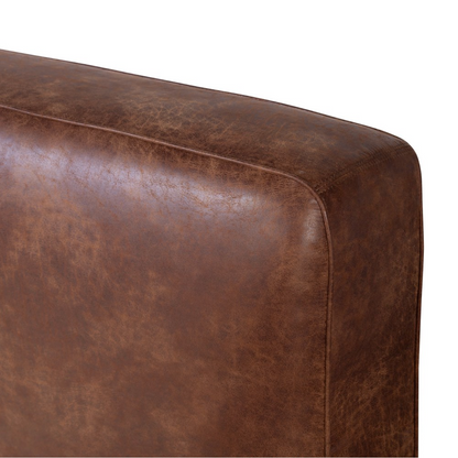 Davenport 65" Queen Leather Bed - Vintage Tobacco
