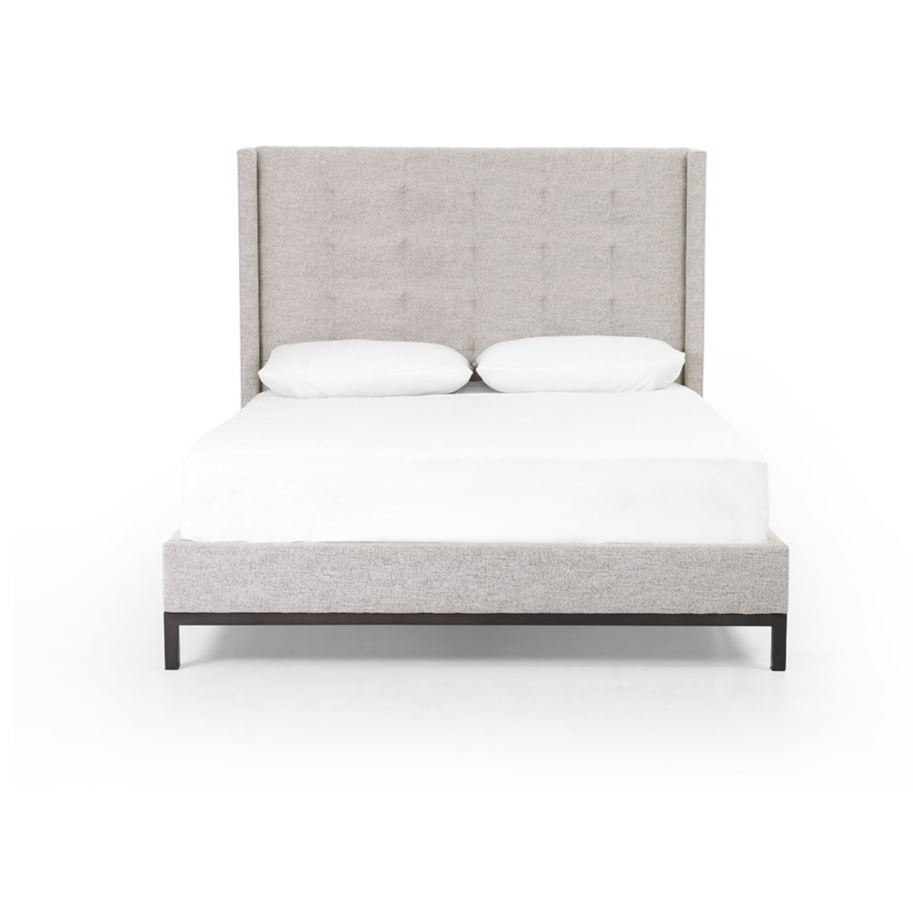 Newton 81" Tufted King Bed - Performance Plushtone Linen
