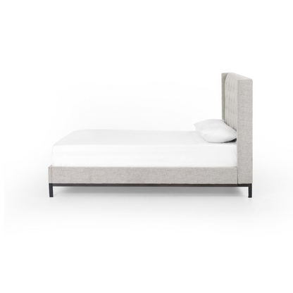 Newton 81" Tufted King Bed - Performance Plushtone Linen
