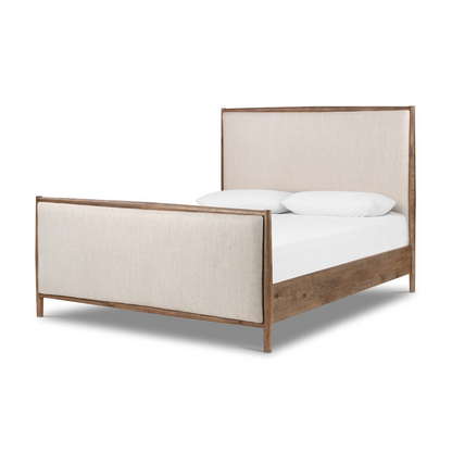 Hutchinson 65" Queen Bed - Weathered Oak + Linen