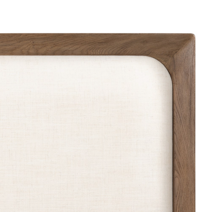 Kade 82" King Oak Bed - Performance Ivory + Rustic Grey
