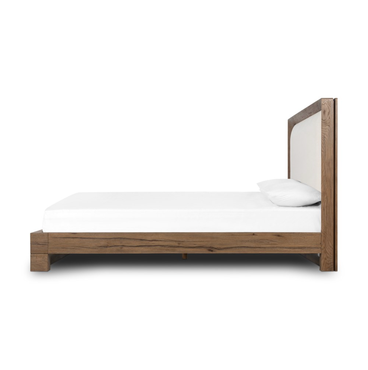 Kade 66" Queen Oak Bed - Performance Ivory + Rustic Grey