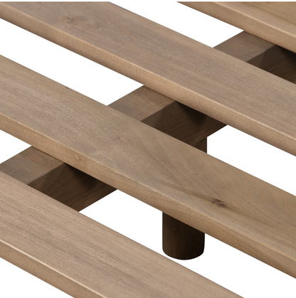 Kade 66" Queen Oak Bed - Performance Ivory + Rustic Grey