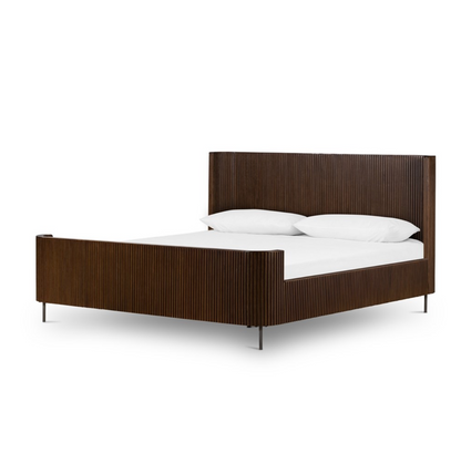 Danvers 80" King Bed - Dark Brown Oak