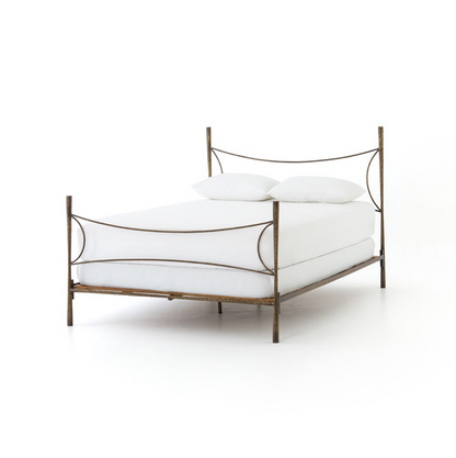 Thalia 76" King Bed - Antique Brass