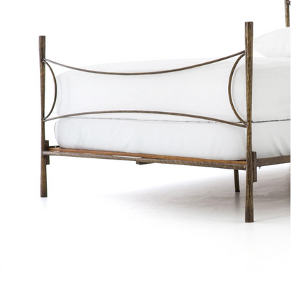 Thalia 76" King Bed - Antique Brass