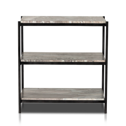 Felipe 25" Nightstand - Hammered Gray Iron + Canyon