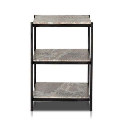 Felipe 25" Nightstand - Hammered Gray Iron + Canyon