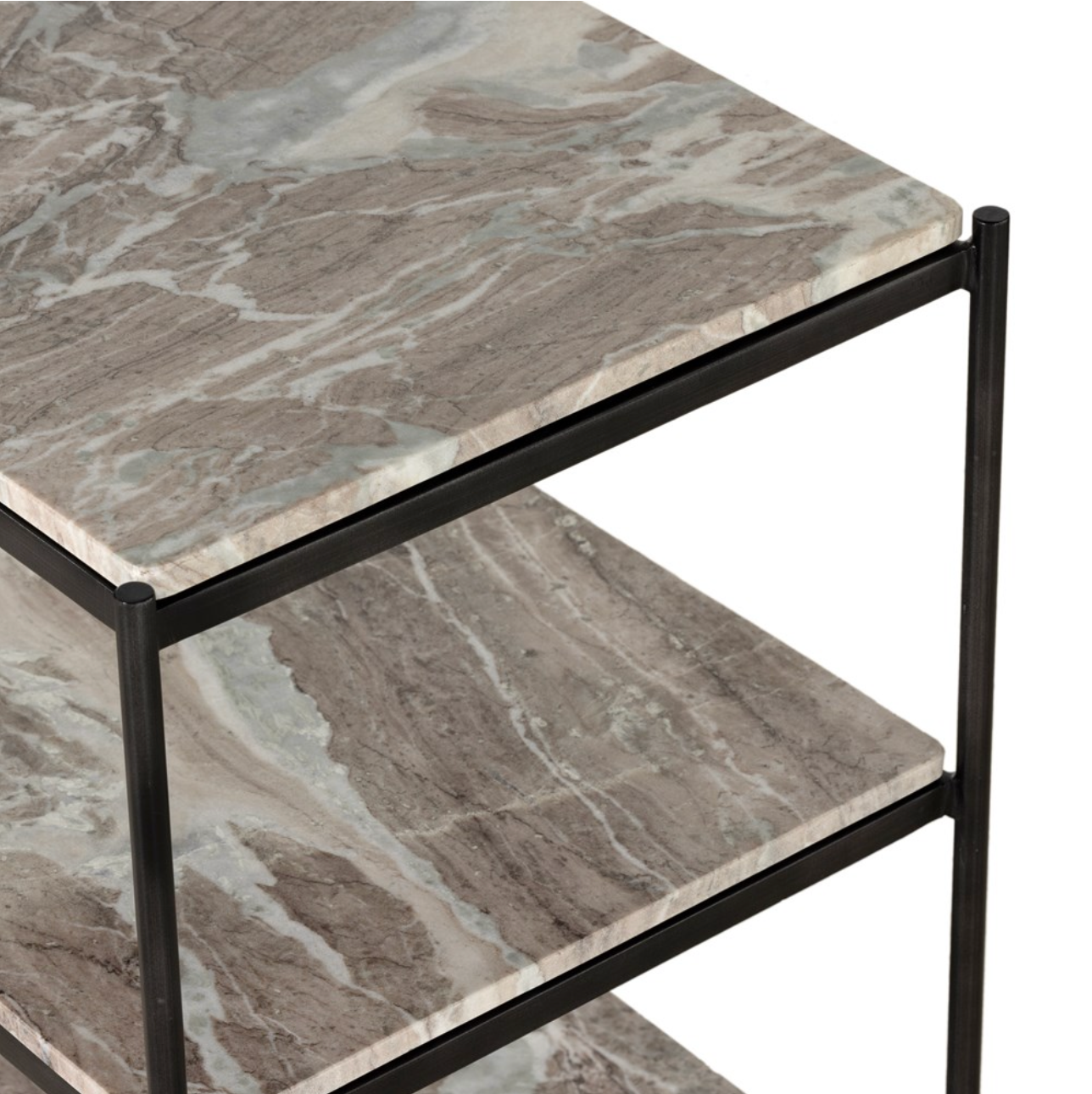 Felipe 25" Nightstand - Hammered Gray Iron + Canyon