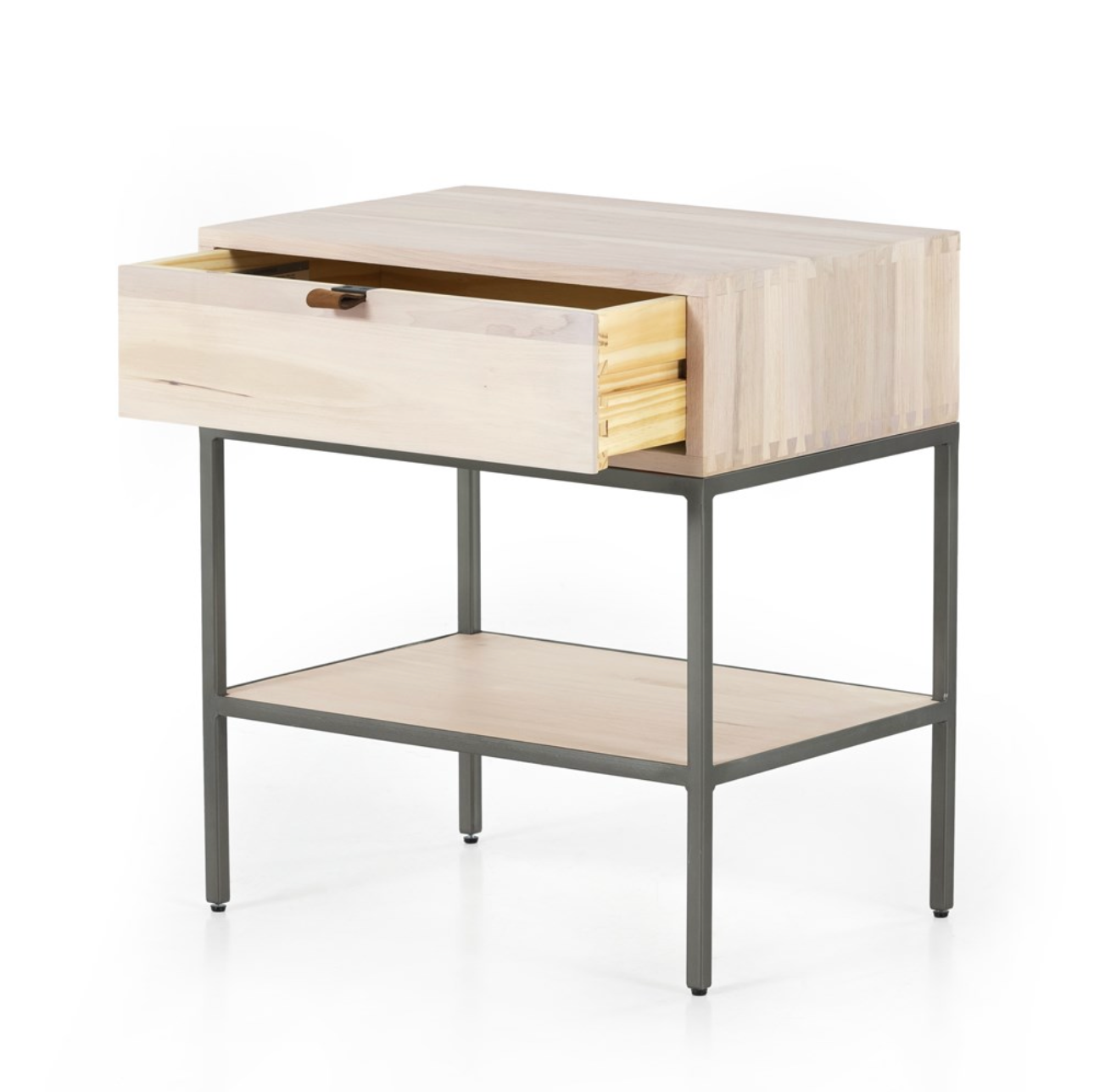 Marcel 24" Nightstand - Dove Poplar + Iron