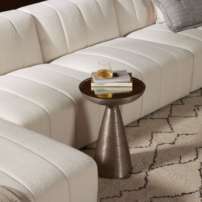 Marcelo 16" Pedestal Table - Brushed Nickel
