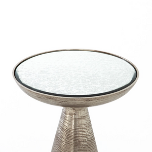 Marcelo 16" Pedestal Table - Brushed Nickel