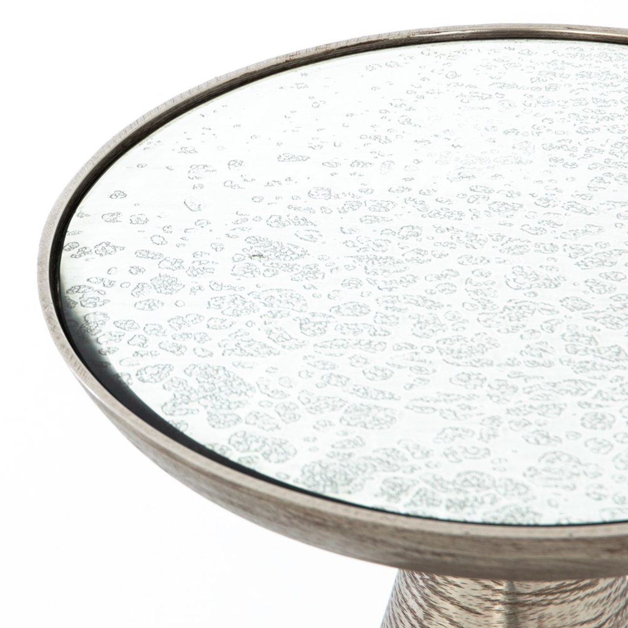 Marcelo 16" Pedestal Table - Brushed Nickel