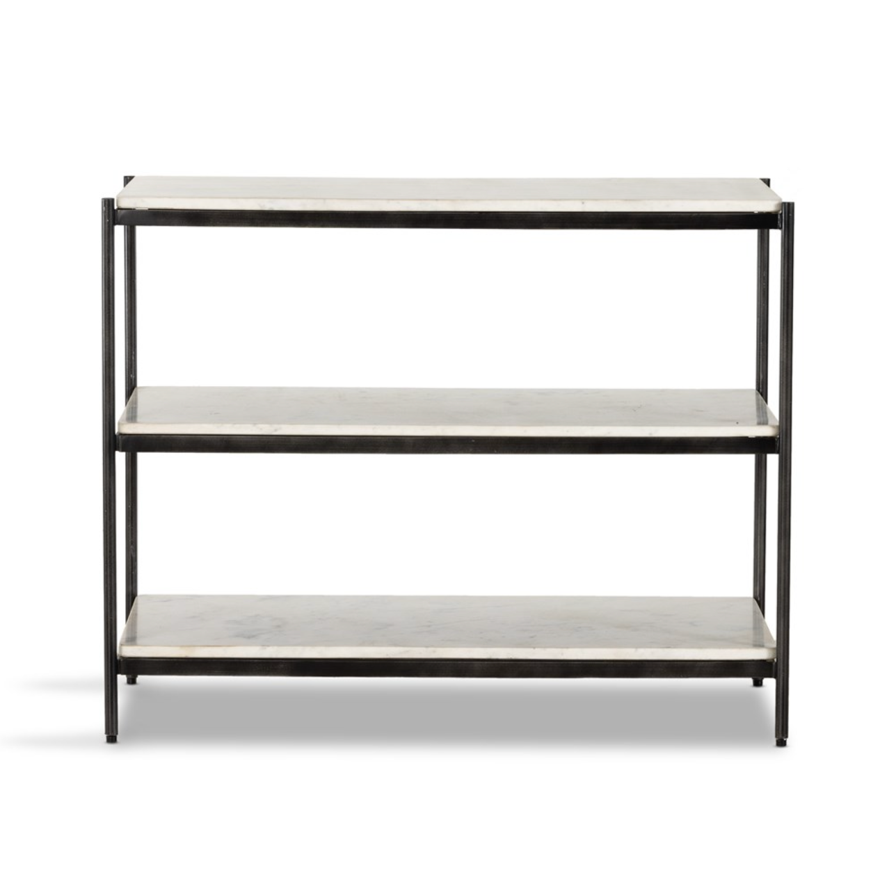 Felipe 33" Marble Nightstand - Hammered Gray Iron + Cloud