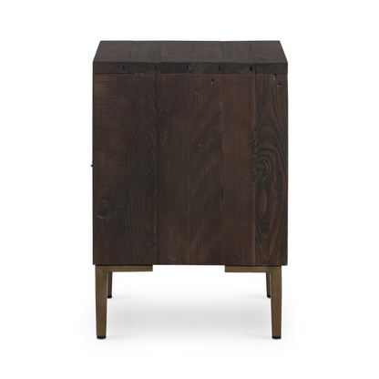 Willow 19" Reclaimed Pine Nightstand - Dark Carbon + Iron