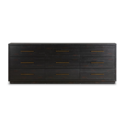Yasmin 88" 9 Drawer Dresser - Burnish Black
