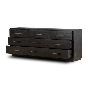 Yasmin 88" 9 Drawer Dresser - Burnish Black