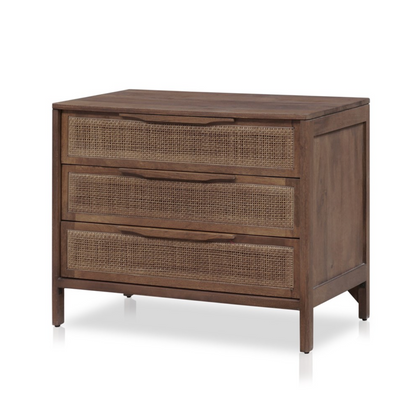 Conway 32" 3 Drawer Nightstand - Brown Wash Mango