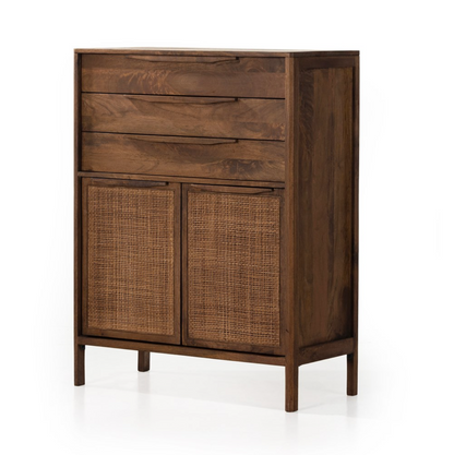 Marcelo 34" Tall 3 Drawer Chest - Brown Wash Mango