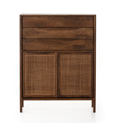 Marcelo 34" Tall 3 Drawer Chest - Brown Wash Mango