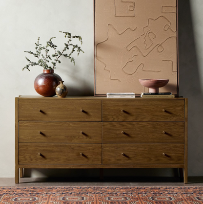 Niccola 69" 6 Drawer Dresser - Tawny Oak