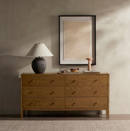 Niccola 69" 6 Drawer Dresser - Tawny Oak