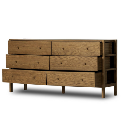 Niccola 69" 6 Drawer Dresser - Tawny Oak