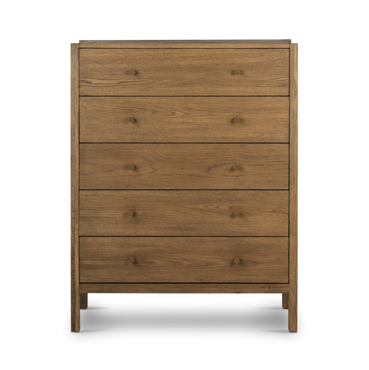 Niccola 34" 5 Drawer Dresser - Tawny Oak