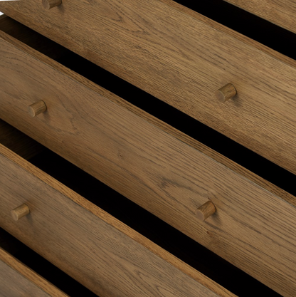 Niccola 34" 5 Drawer Dresser - Tawny Oak