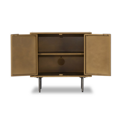 Veda 25" Nightstand - Aged Brass