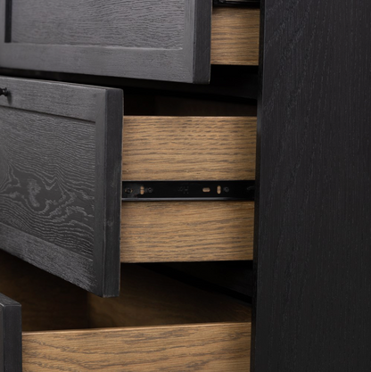 Arlo 75" 6 Drawer Dresser - Drifted Matte Black