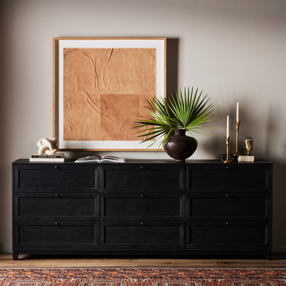 Arlo 88" 9 Drawer Dresser - Drifted Matte Black