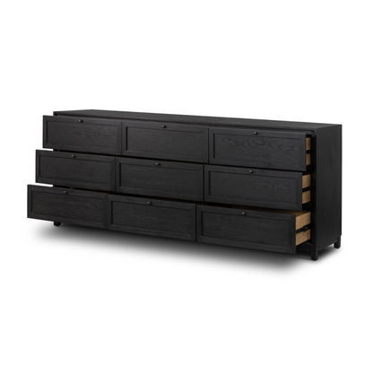 Arlo 88" 9 Drawer Dresser - Drifted Matte Black