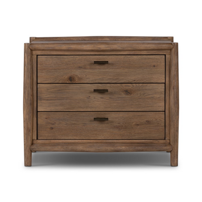 Hutchinson 32" 3 Drawer Nightstand - Weathered Oak