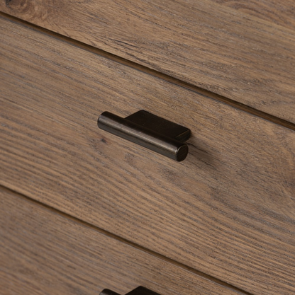 Hutchinson 32" 3 Drawer Nightstand - Weathered Oak