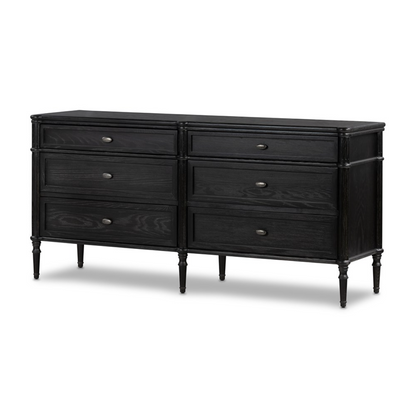 Eloise 70" 6 Drawer Dresser - Distressed Black